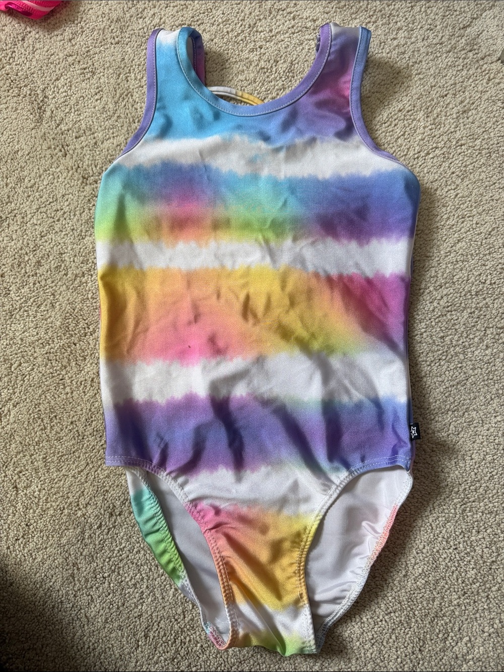 Pixielane never worn Girls' Rainbow Tie-Dye One-Piece Swimsuit - size 8 NWOT